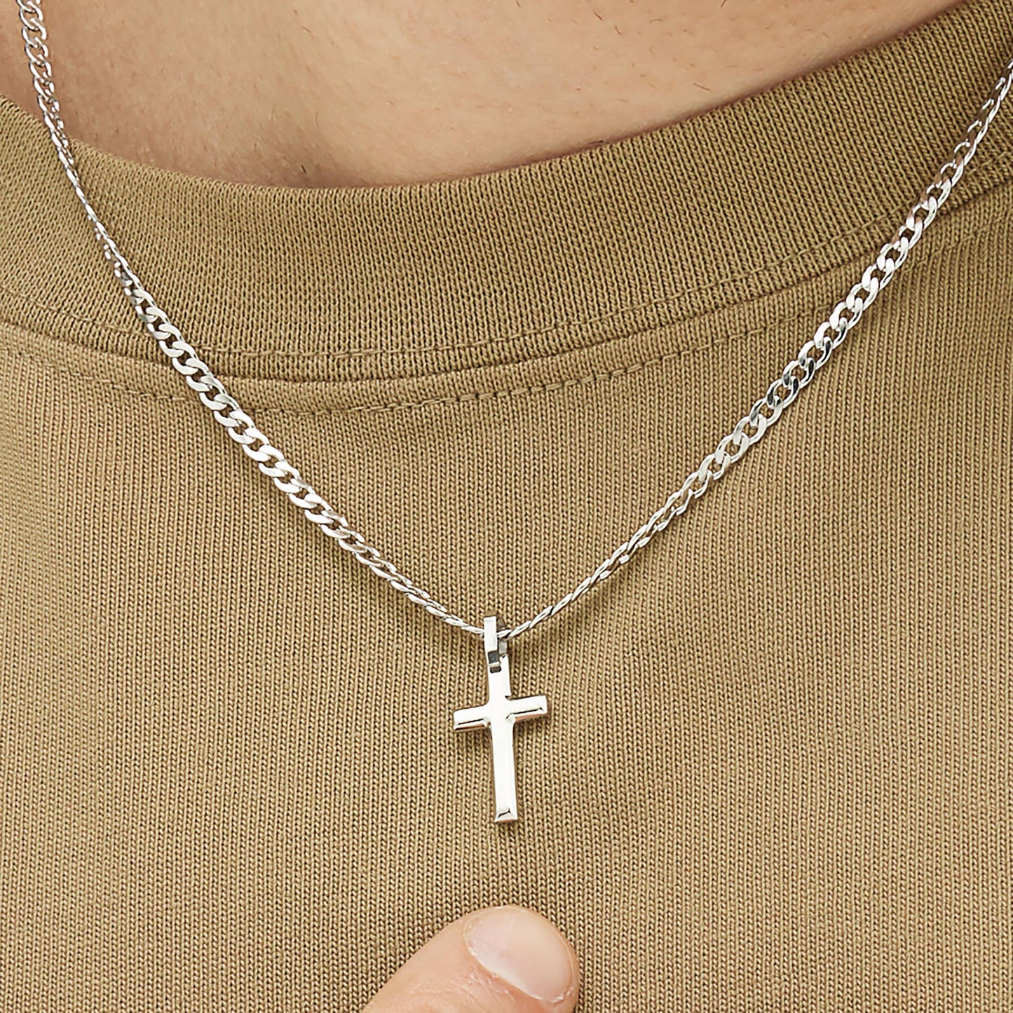 Collana Uomo Brosway Ink Acciaio Pendente Croce Satinata