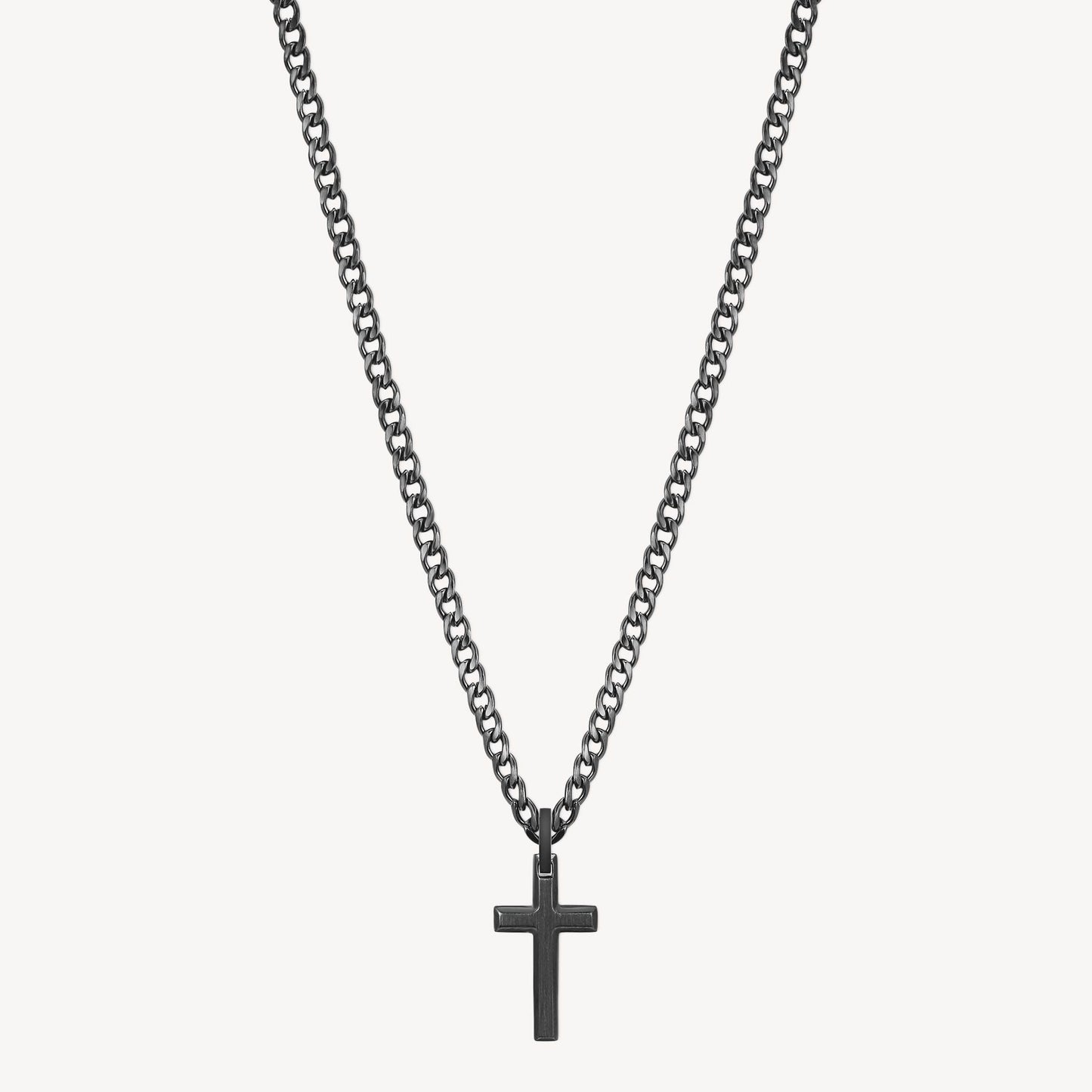 Collana Brosway Ink Uomo Pvd Nero Con Pendente Croce