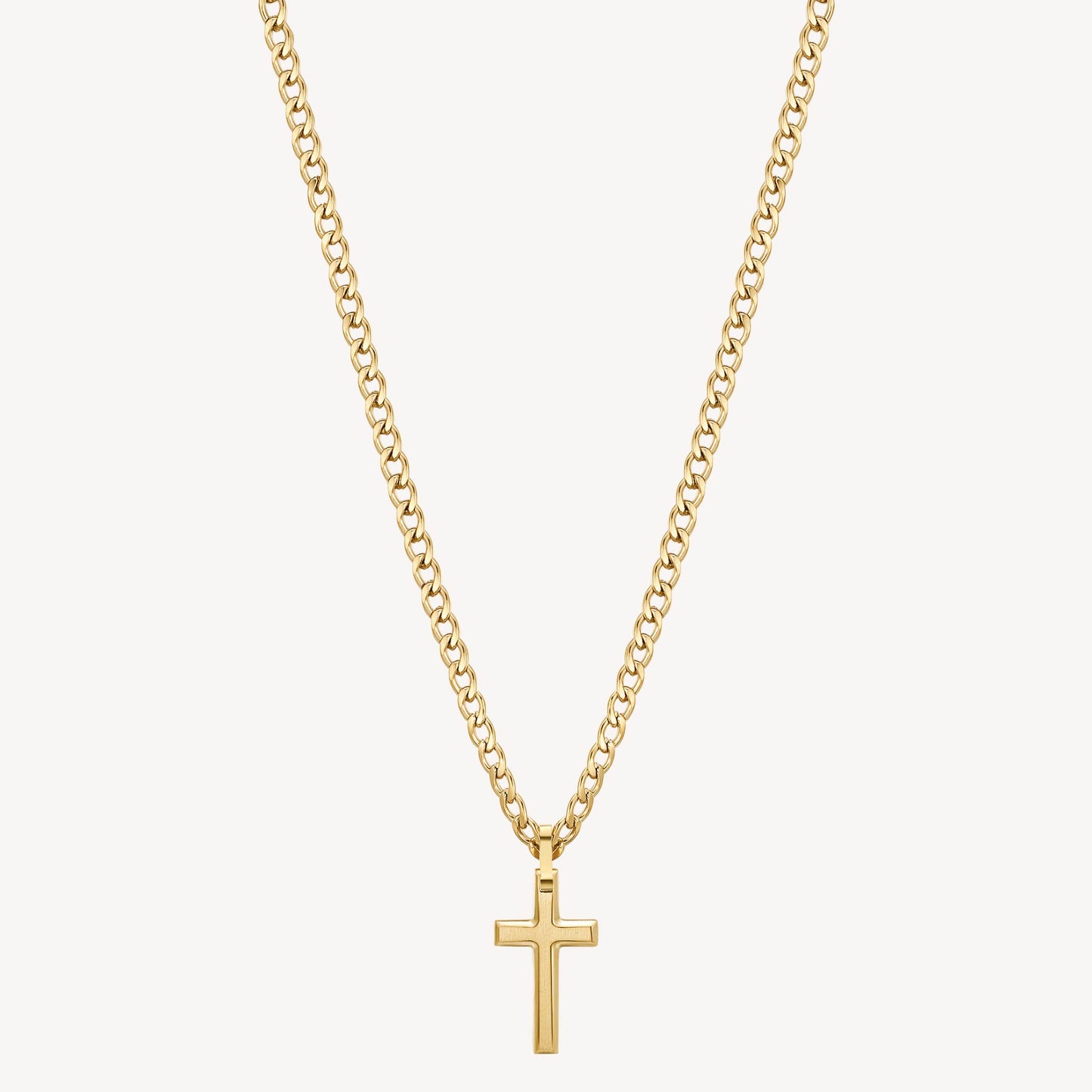 Collana Uomo Brosway Ink Acciaio Pvd Oro Pendente Croce Satinata