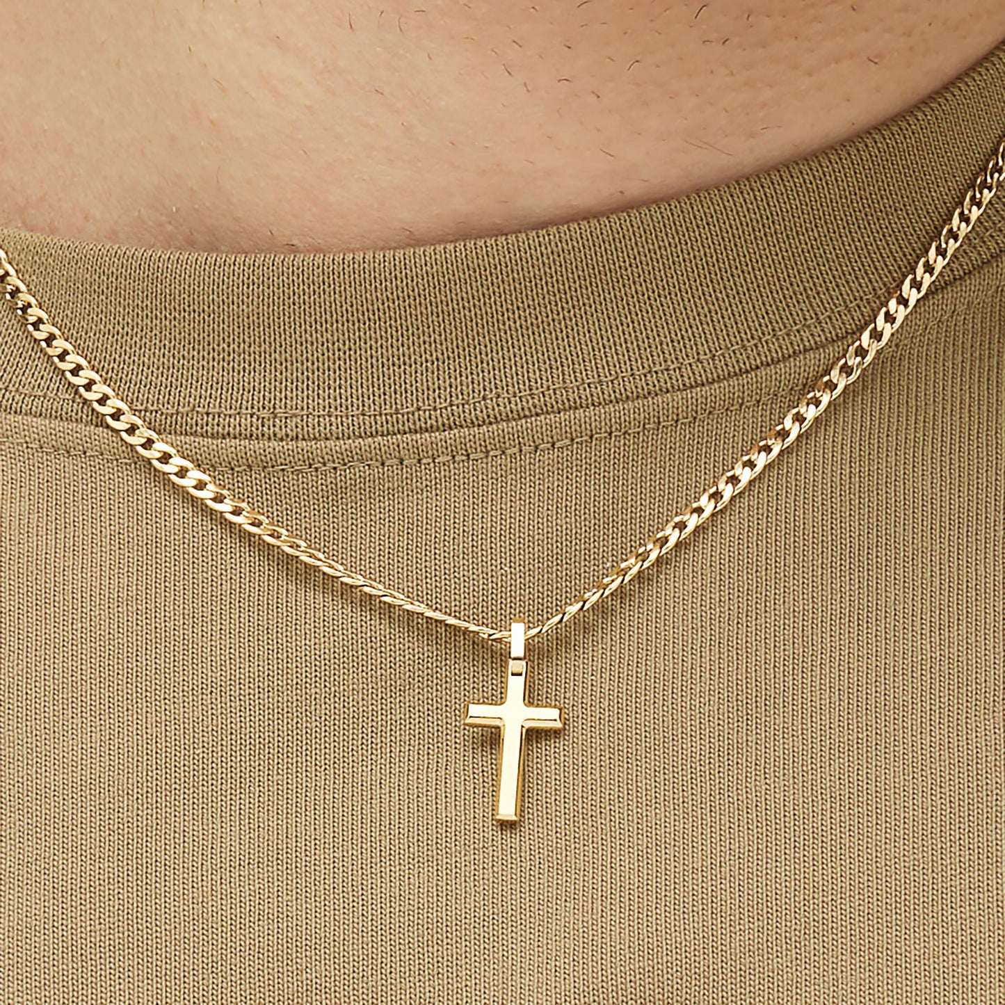 Collana Uomo Brosway Ink Acciaio Pvd Oro Pendente Croce Satinata