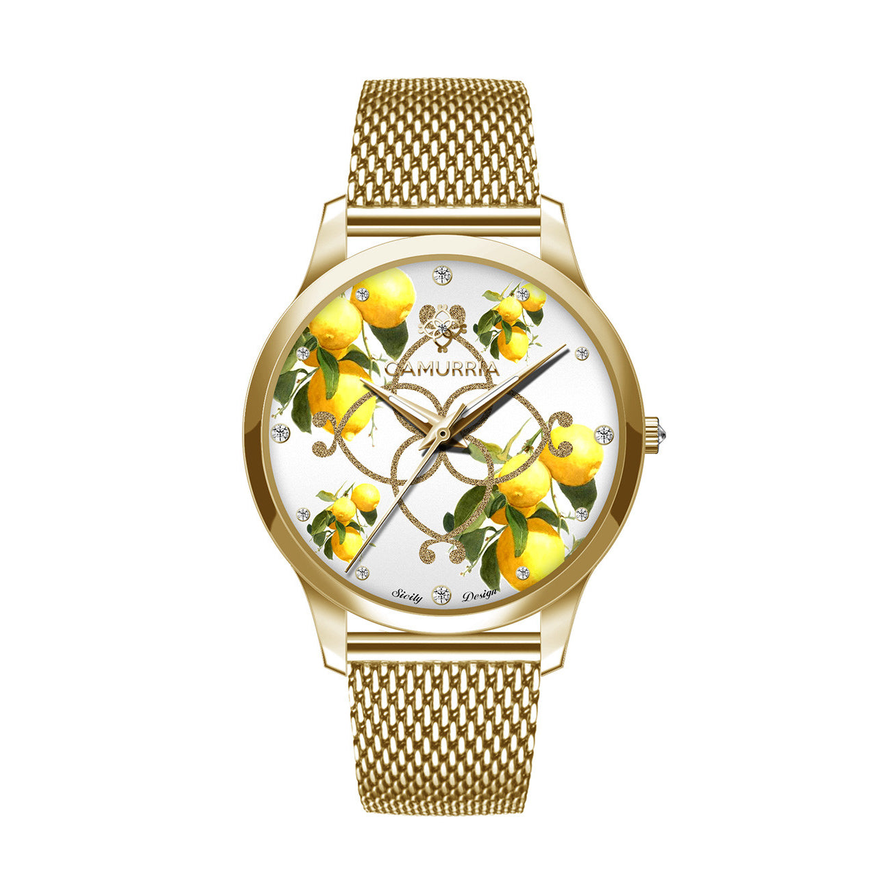 Orologio Camurrìa I Lumia 37mm Pvd Oro Braccialato Maglia Milanese