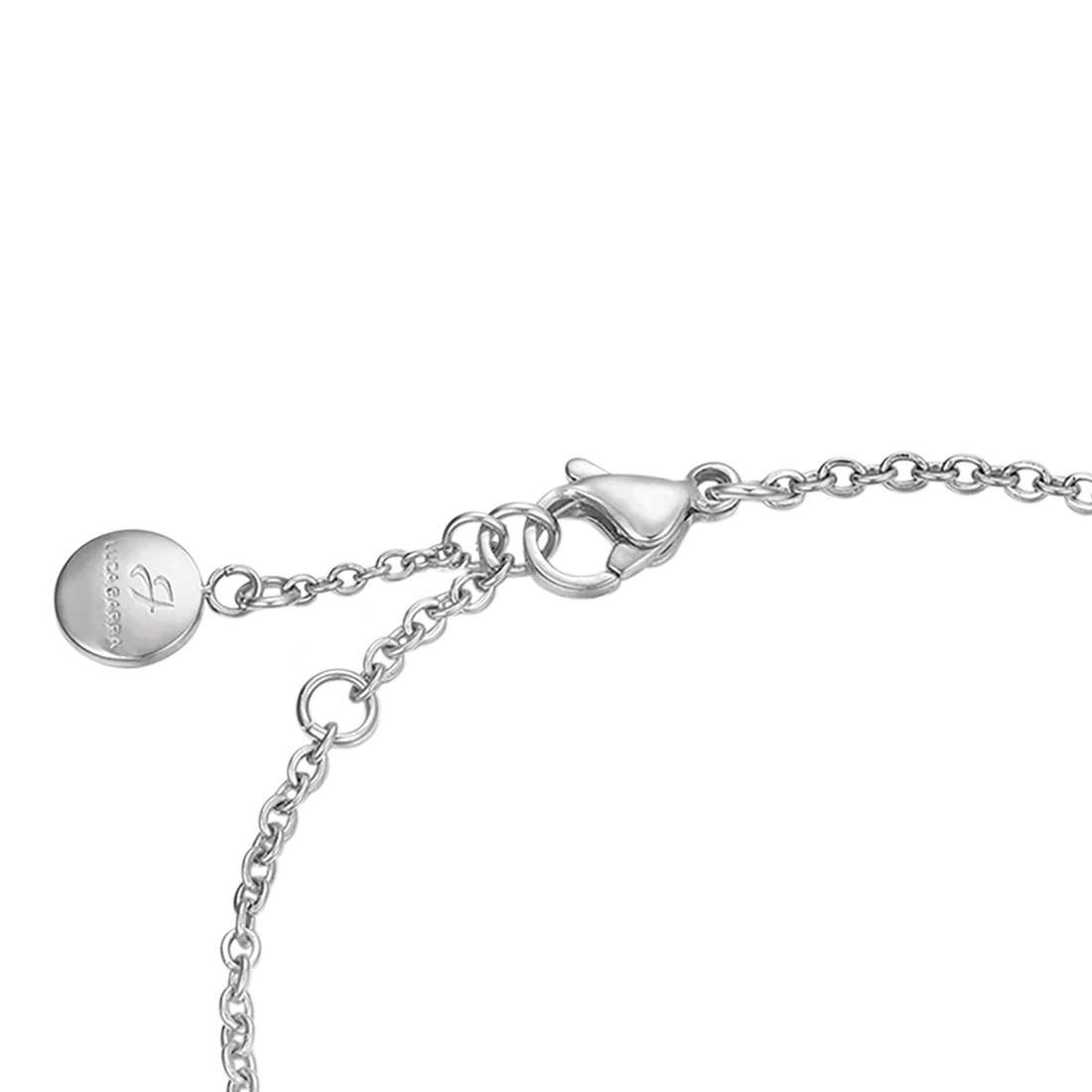 Bracciale Luca Barra Pretty Moment Acciaio Inserto Cuore Pavè Cristalli