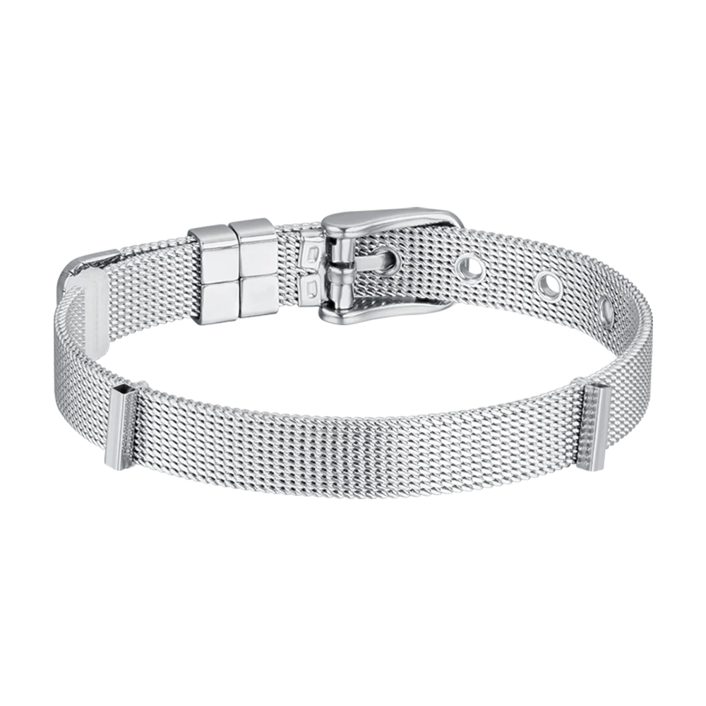 Bracciale Luca Barra Be Charm In Acciaio Maglia Milanese Con Fibbia