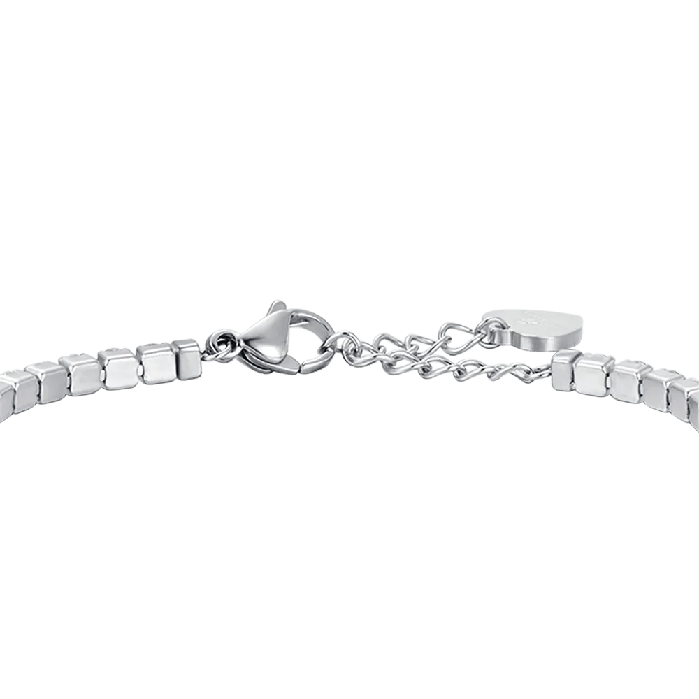 Bracciale Tennis Luca Barra Spring 22 Tennis In Acciaio Con Cristalli