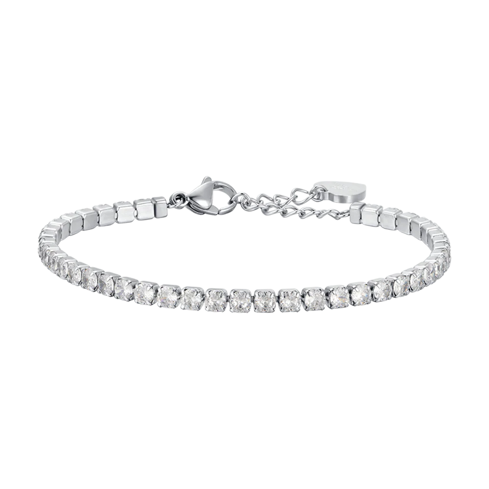 Bracciale Tennis Luca Barra Acciaio Cristalli
