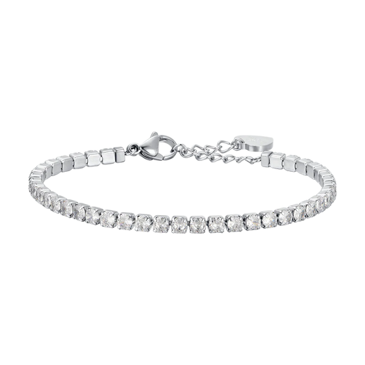 Bracciale Tennis Luca Barra Acciaio Cristalli