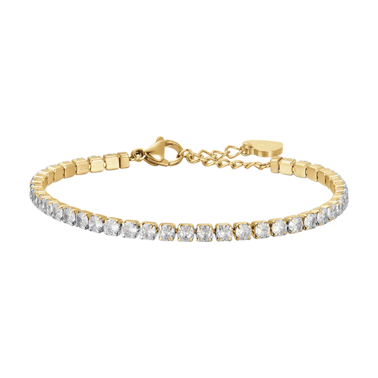 Bracciale Tennis Luca Barra Pvd Oro Cristalli