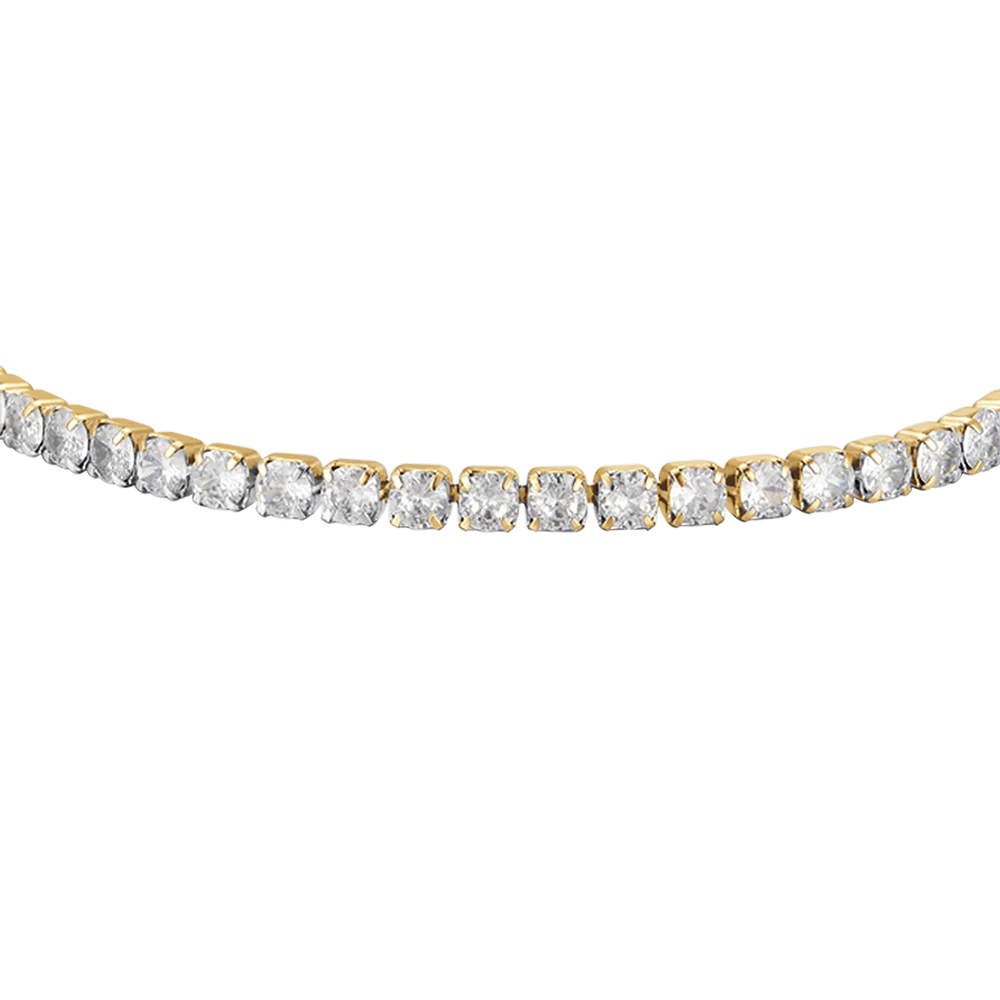 Bracciale Tennis Luca Barra Pvd Oro Cristalli