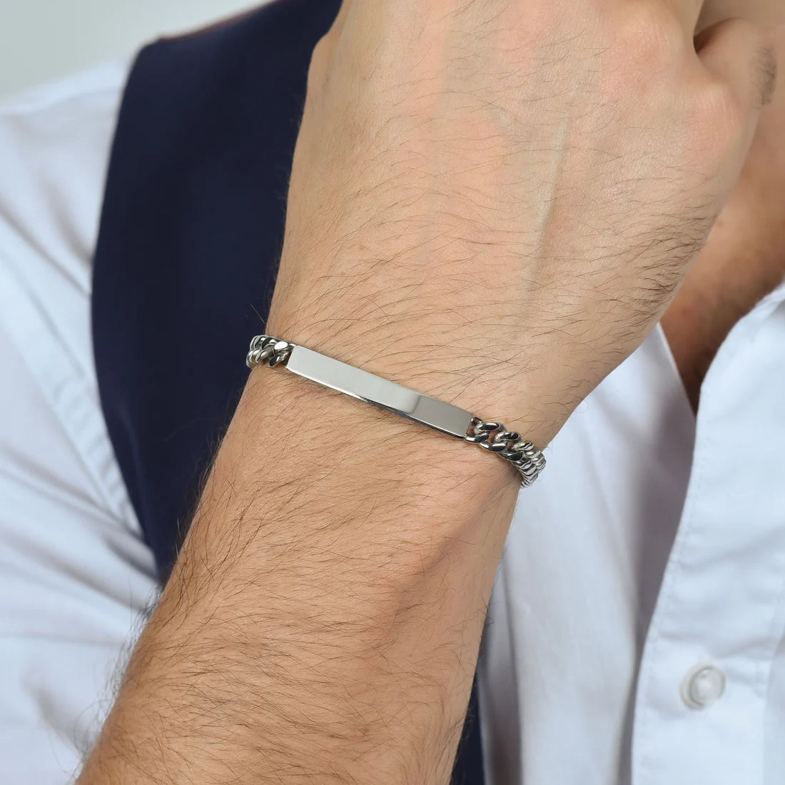 Coppia di Bracciali Uomo/Donna Luca Barra Acciaio Uomo Con Piastrina Donna con Medaglia Tonda