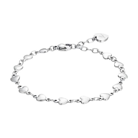 Bracciale Luca Barra Acciaio Maglia Cuori