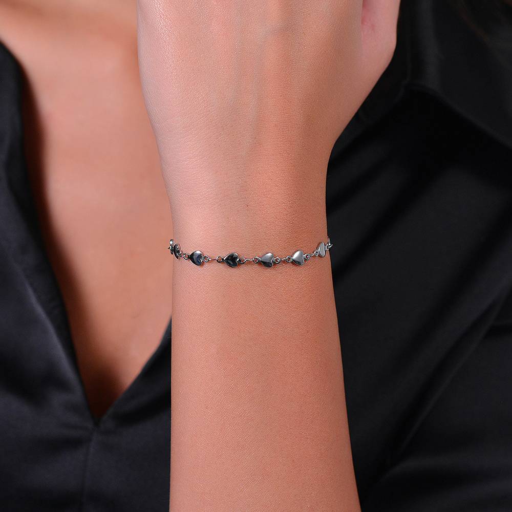 Bracciale Luca Barra Acciaio Maglia Cuori