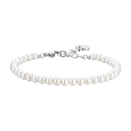 Bracciale Luca Barra Acciaio Perle Sintetiche