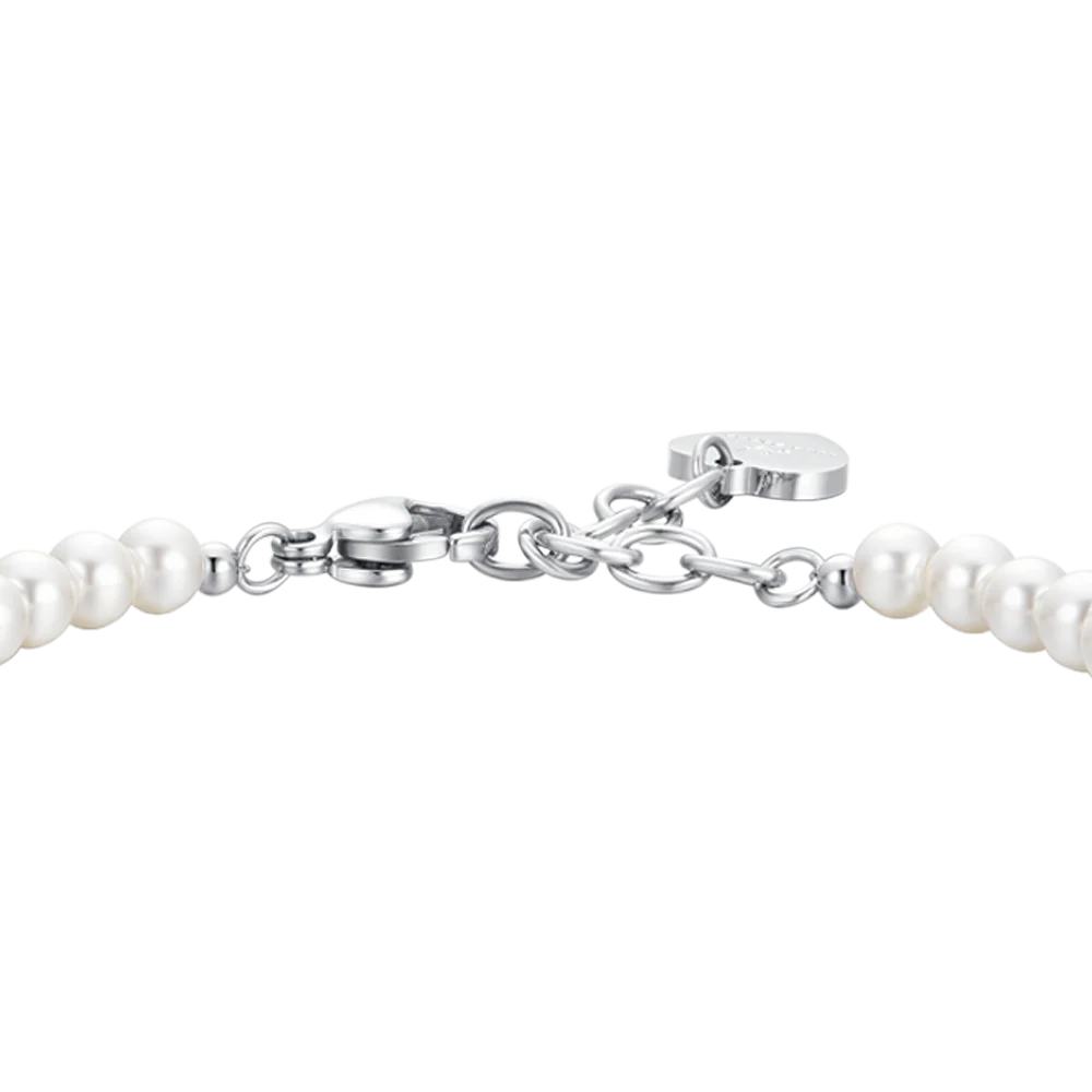 Bracciale Luca Barra Acciaio Perle Sintetiche