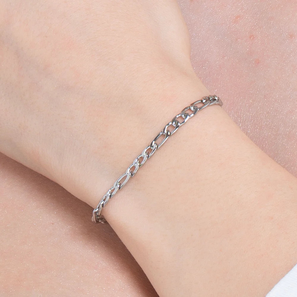 Bracciale Luca Barra Acciaio Catena Maglia Figaro