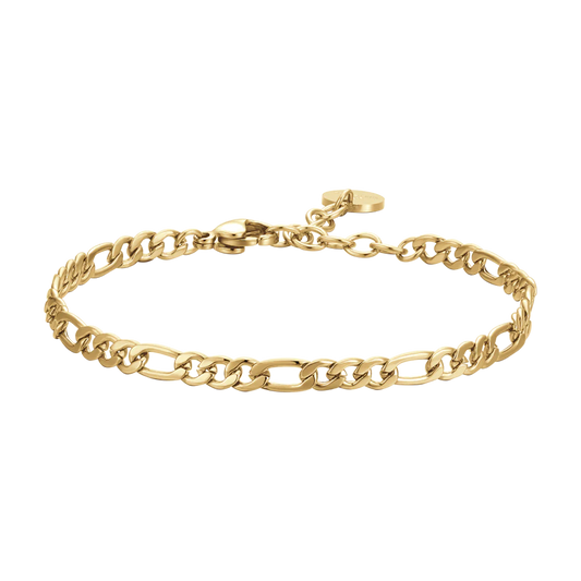Bracciale Luca Barra Acciaio Pvd Oro Catena Maglia Figaro