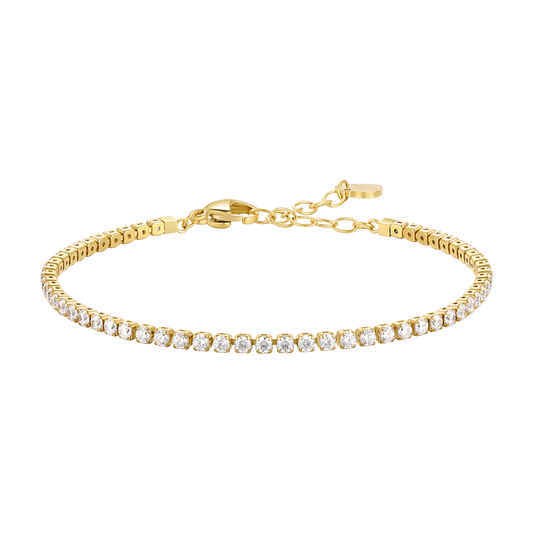 Bracciale Tennis Luca Barra Pvd Oro Cristalli Bianchi