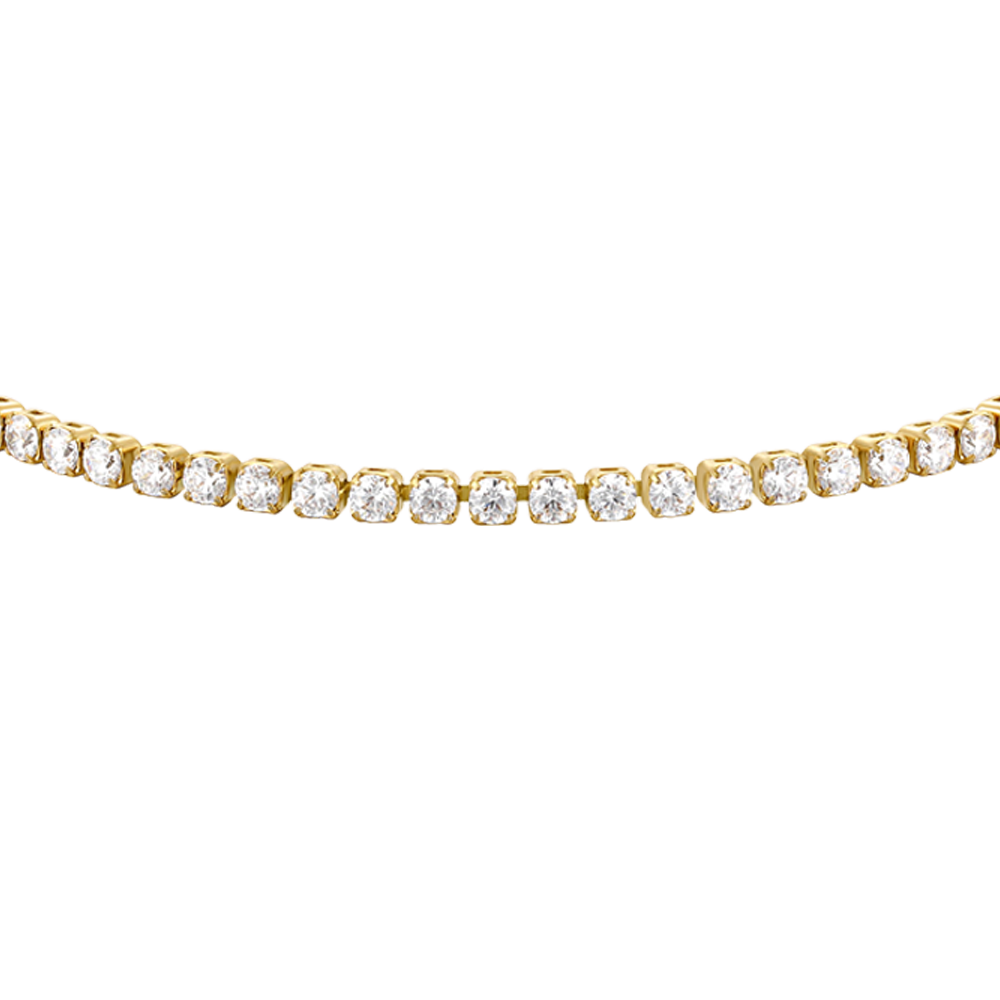 Bracciale Tennis Luca Barra Pvd Oro Cristalli Bianchi