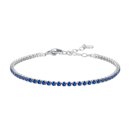 Bracciale Tennis Luca Barra Acciaio Zirconi Blu