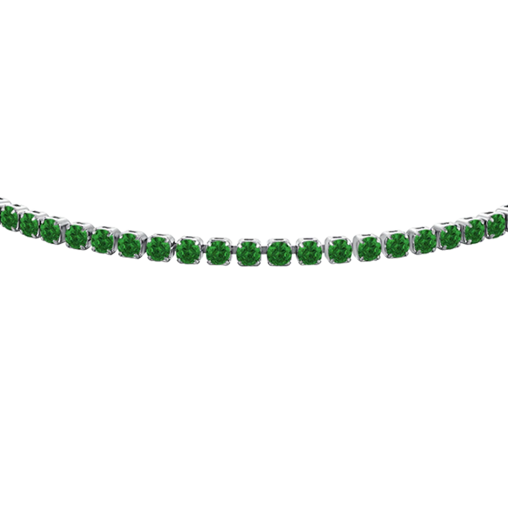 Bracciale Tennis Luca Barra Acciaio Zirconi Verdi