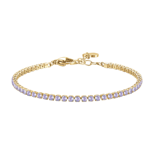 Bracciale Tennis Luca Barra Pvd Oro Zirconi Viola