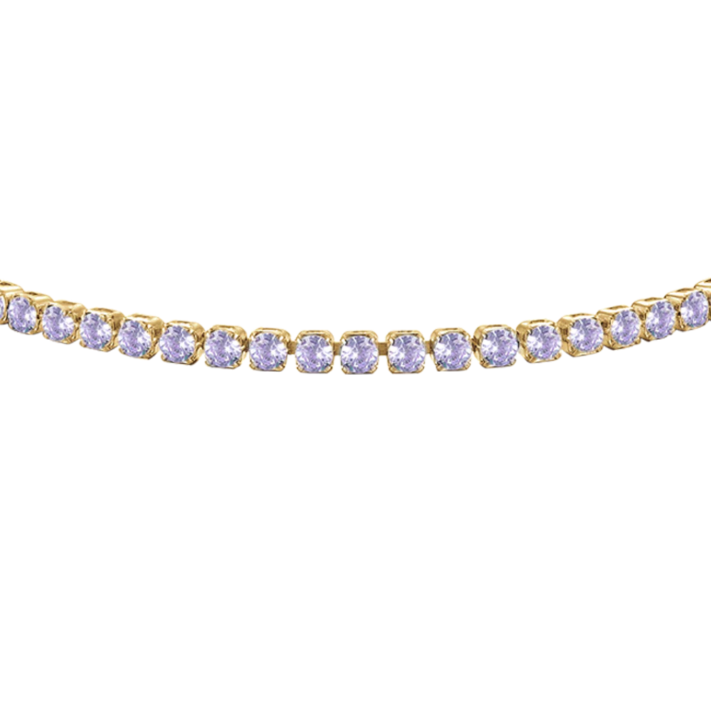 Bracciale Tennis Luca Barra Pvd Oro Zirconi Viola