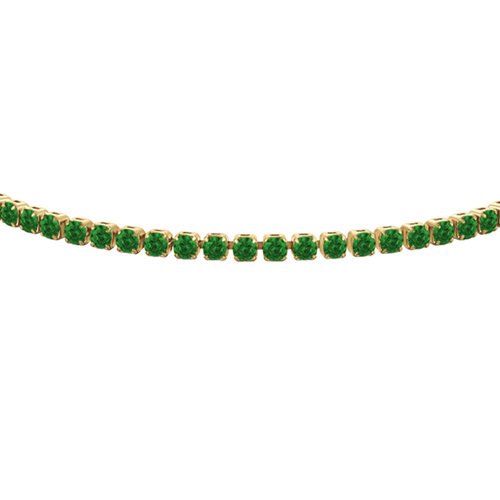 Bracciale Tennis Luca Barra Pvd Oro Cristalli Verdi