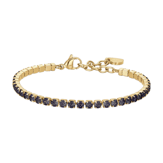 Bracciale Tennis Luca Barra Acciaio Zirconi Neri