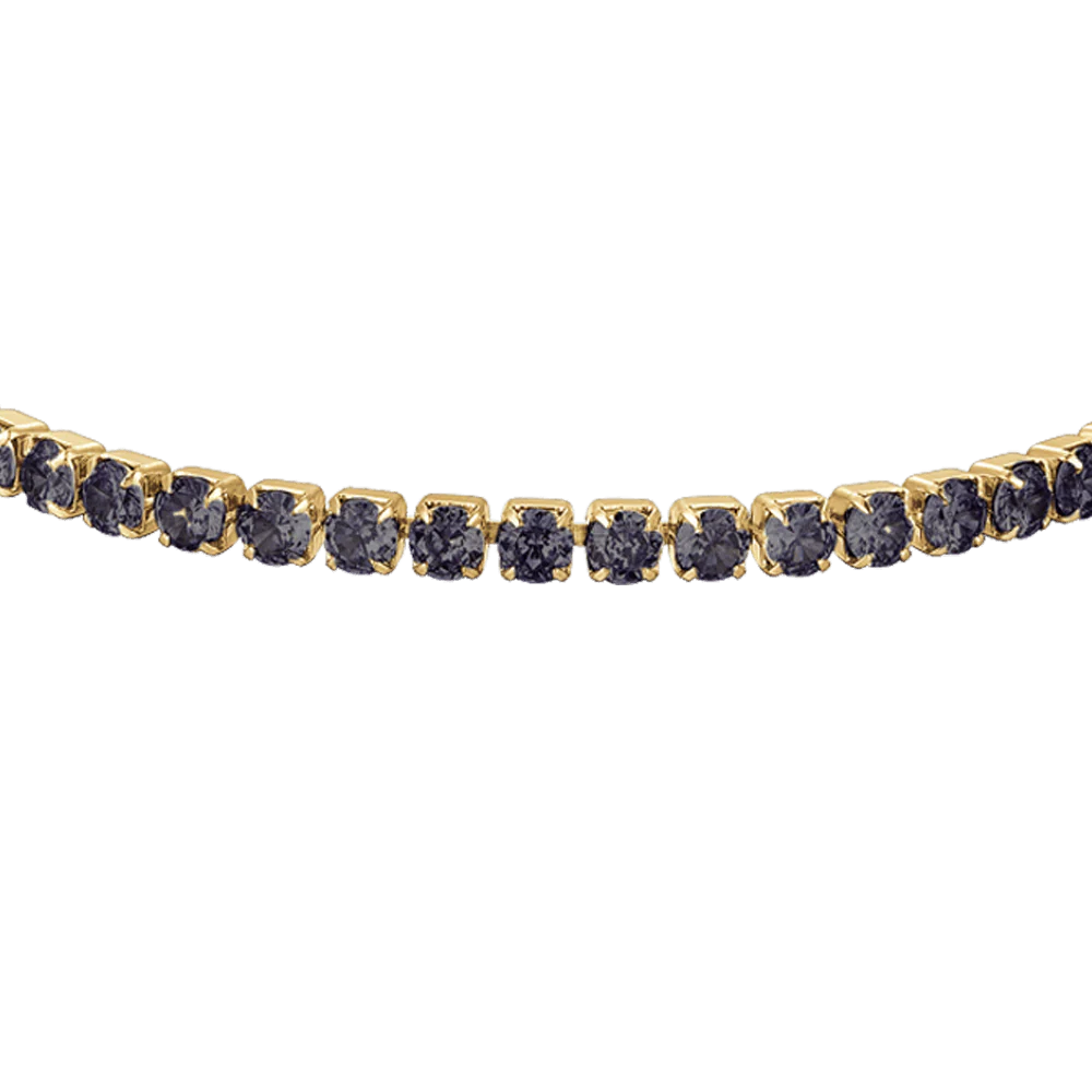 Bracciale Tennis Luca Barra Acciaio Zirconi Neri