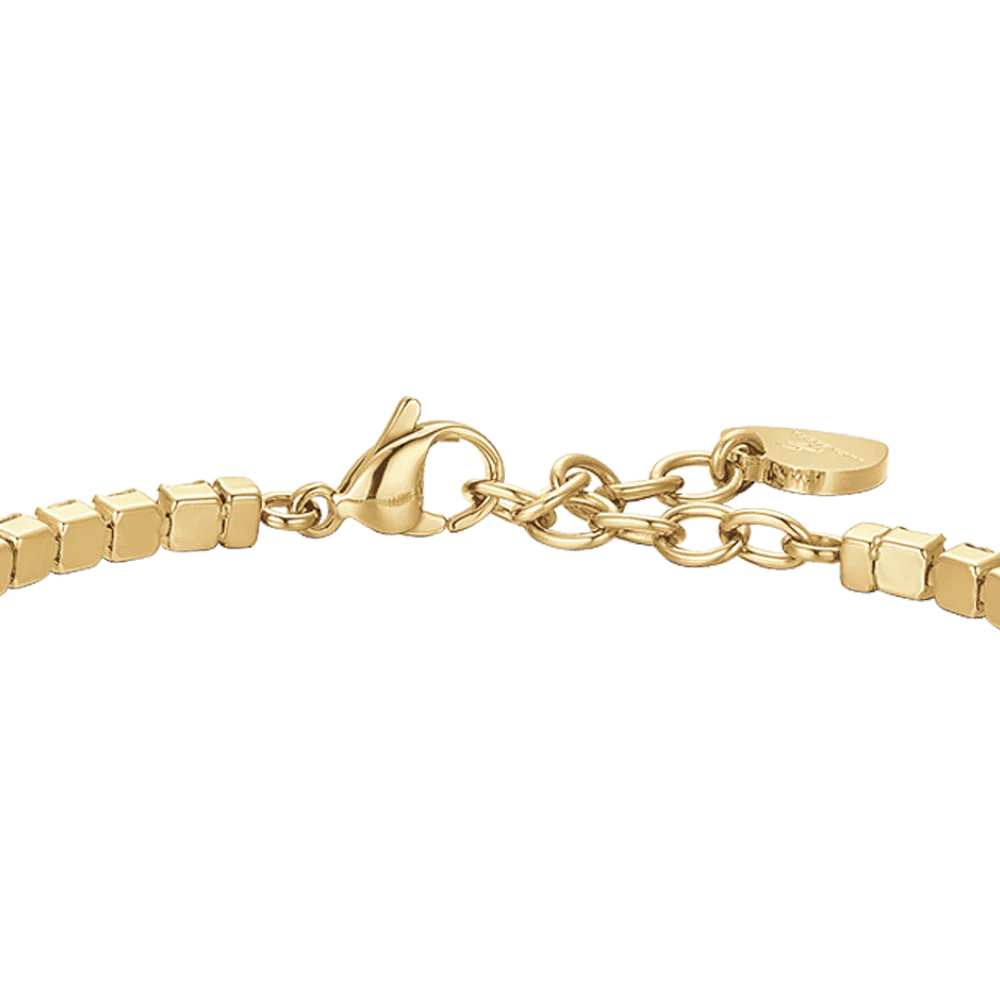 Bracciale Tennis Luca Barra Acciaio Pvd Oro Cristalli Viola