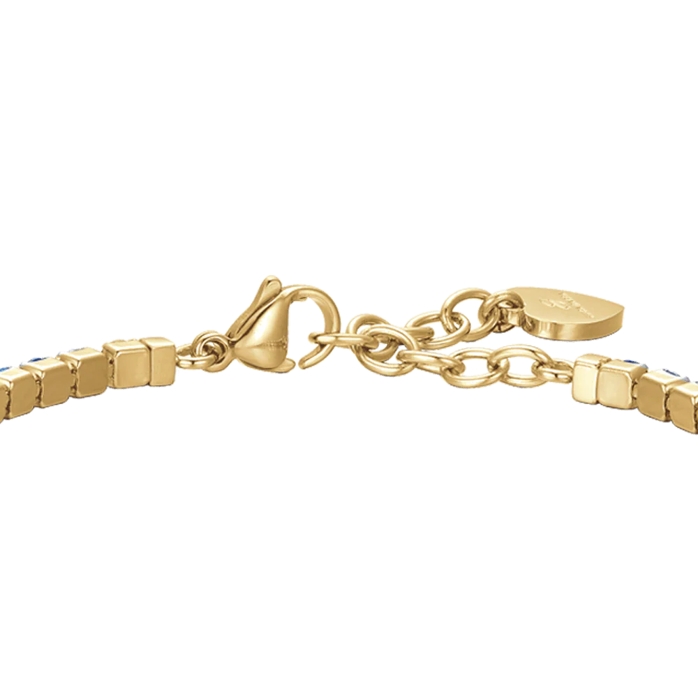 Bracciale Luca Barra Tennis Pvd Oro Cristalli Multicolor