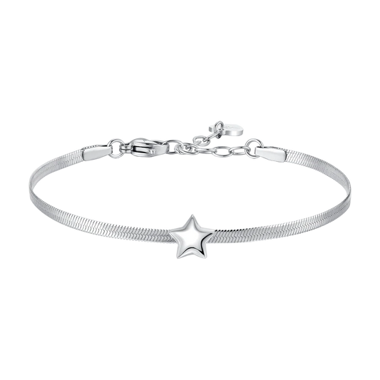 Bracciale Luca Barra Acciaio Maglia Snake Stella Centrale