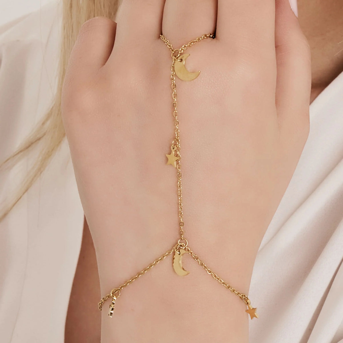 Baciamano Luca Barra Pvd Oro Con Charms Stelle e Lune