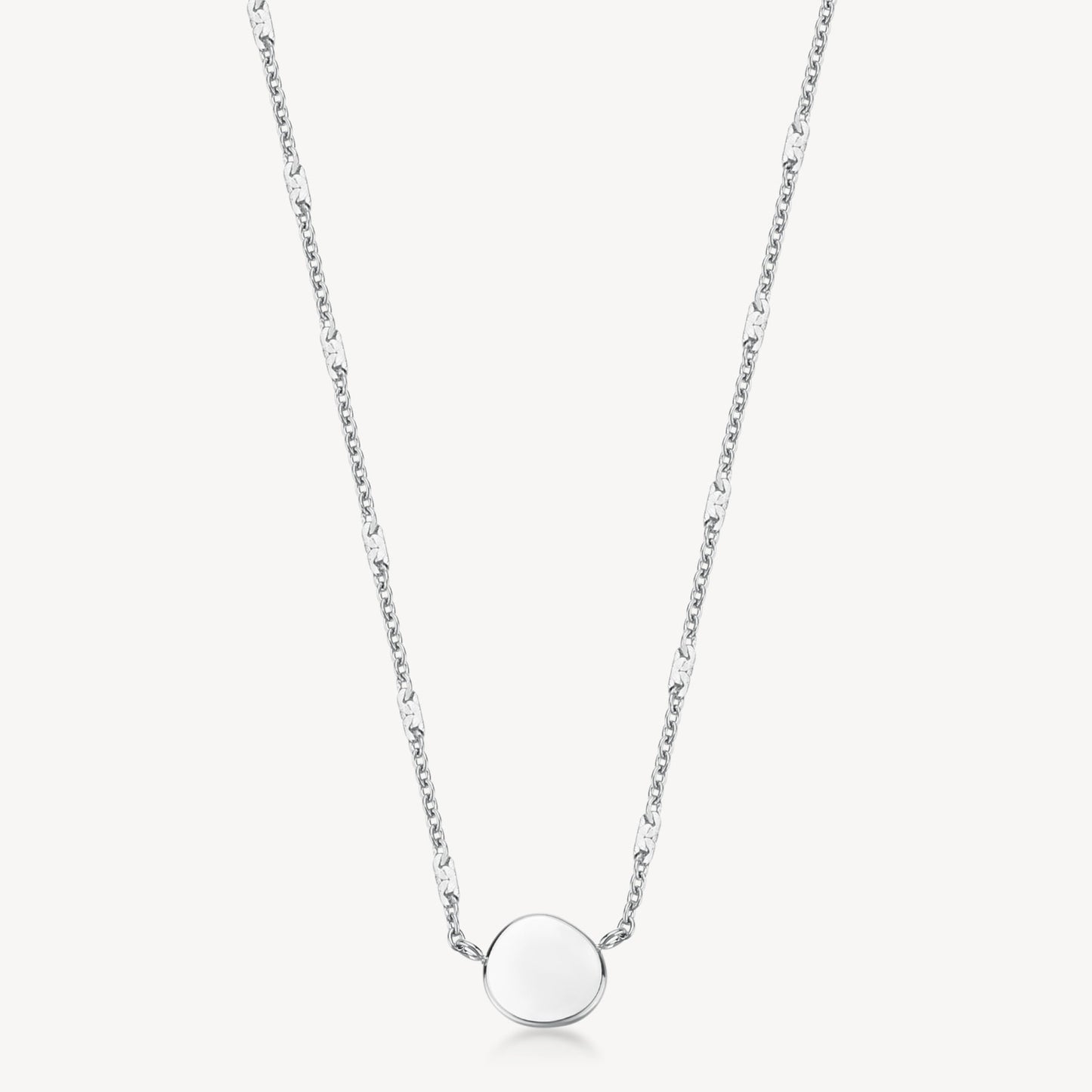 Collana Brosway Essential Acciaio Maglia Catena Elementi Rigidi Centrale Piastrina Lucida Tonda