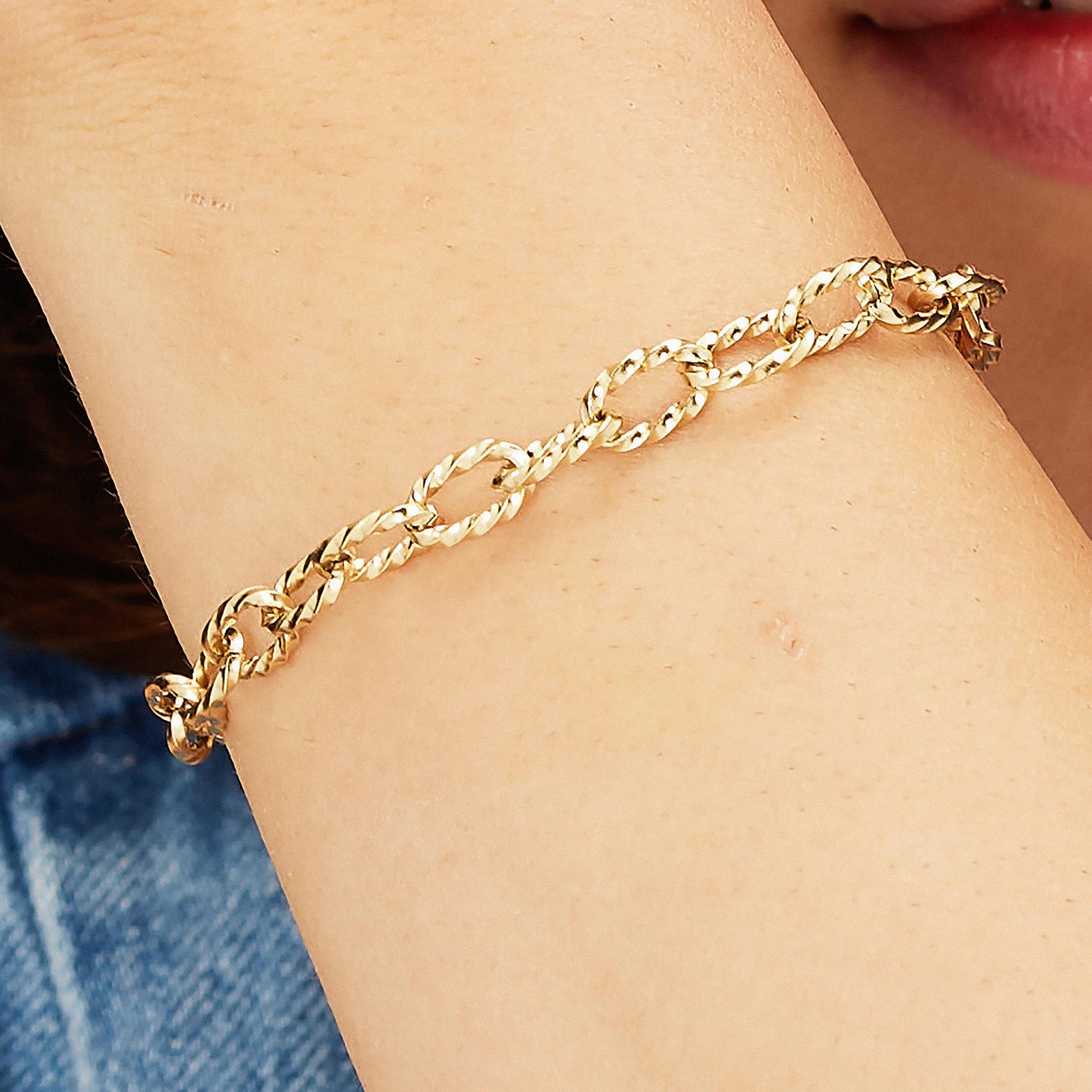 Bracciale Brosway Essential Pvd Oro Maglie Ovali Grandi Torchon