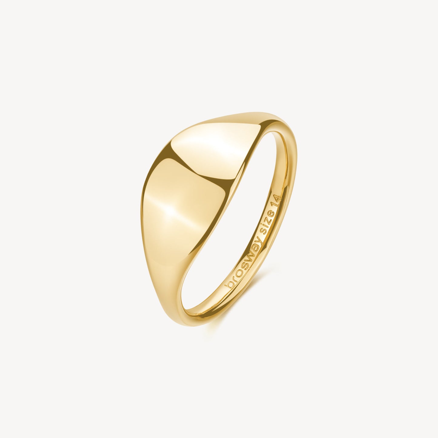 Anello Brosway Essential Pvd Oro Sigillo Ovale Acciaio - Misura 16