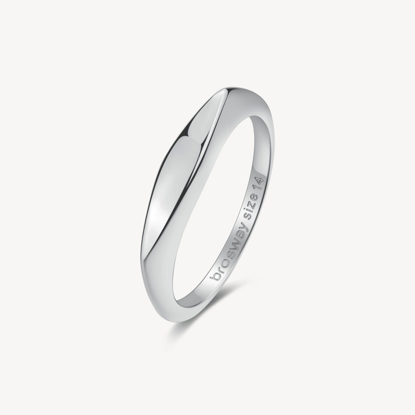 Anello Brosway Essential Sigillo Ovale Stretto Acciaio - Misura 18