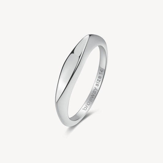 Anello Brosway Essential Sigillo Ovale Stretto Acciaio - Misura 10