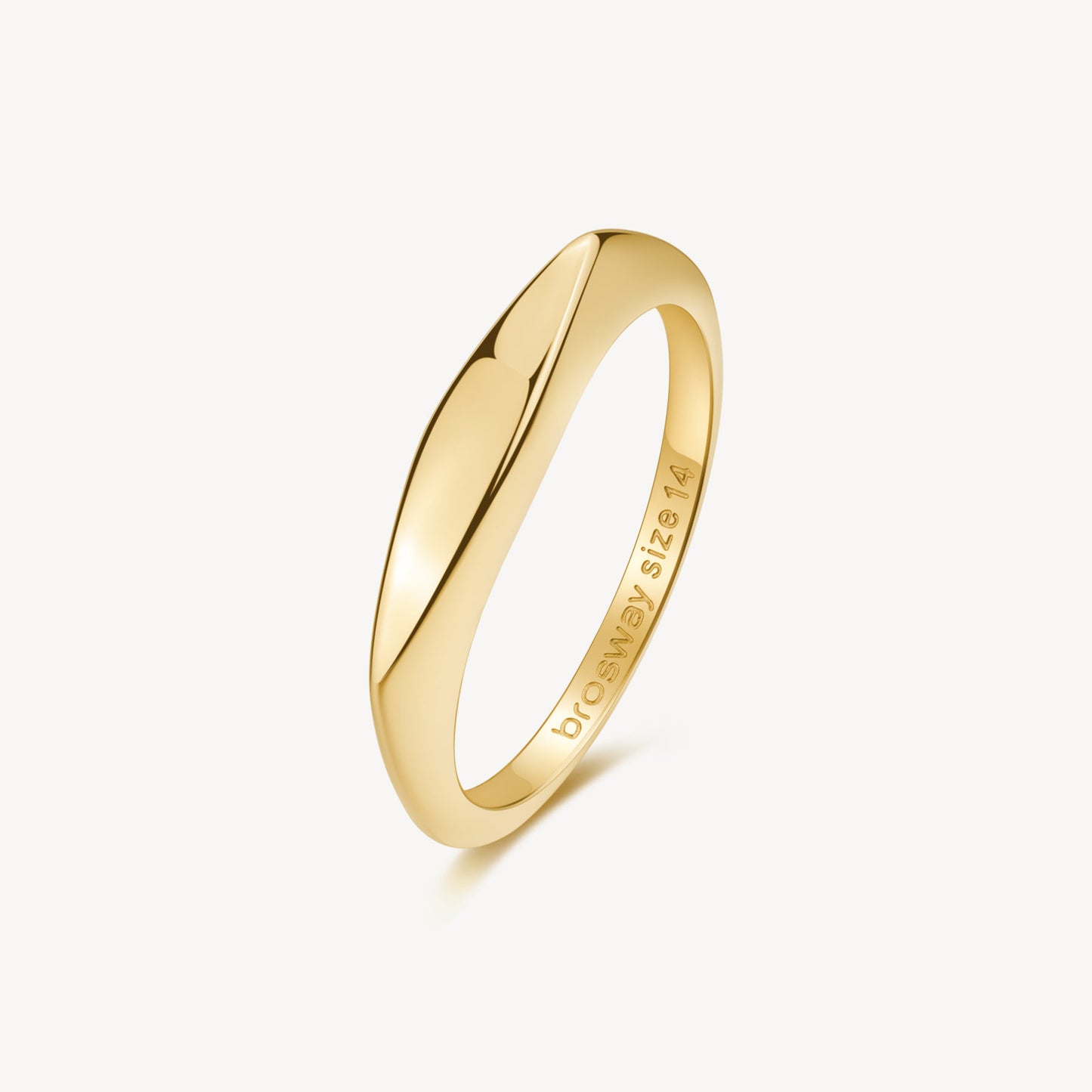 Anello Brosway Essential Sigillo Ovale Stretto Pvd Oro - Misura 16