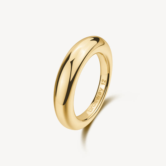 Anello Brosway Essential Fedina Smussata Pvd Oro Satinato Lucido - Misura 10