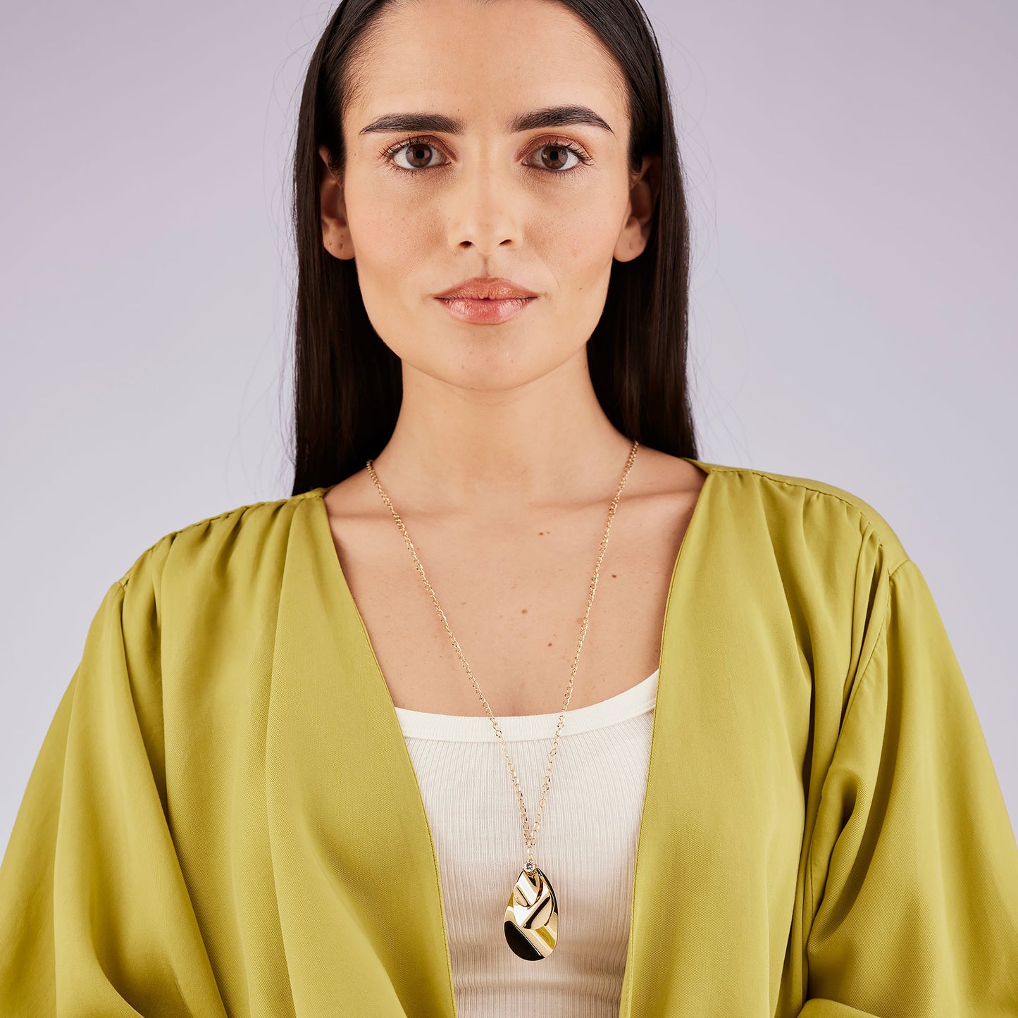 Collana Brosway Bloom Pvd Oro Pendente Tripla Foglia e Cristallo