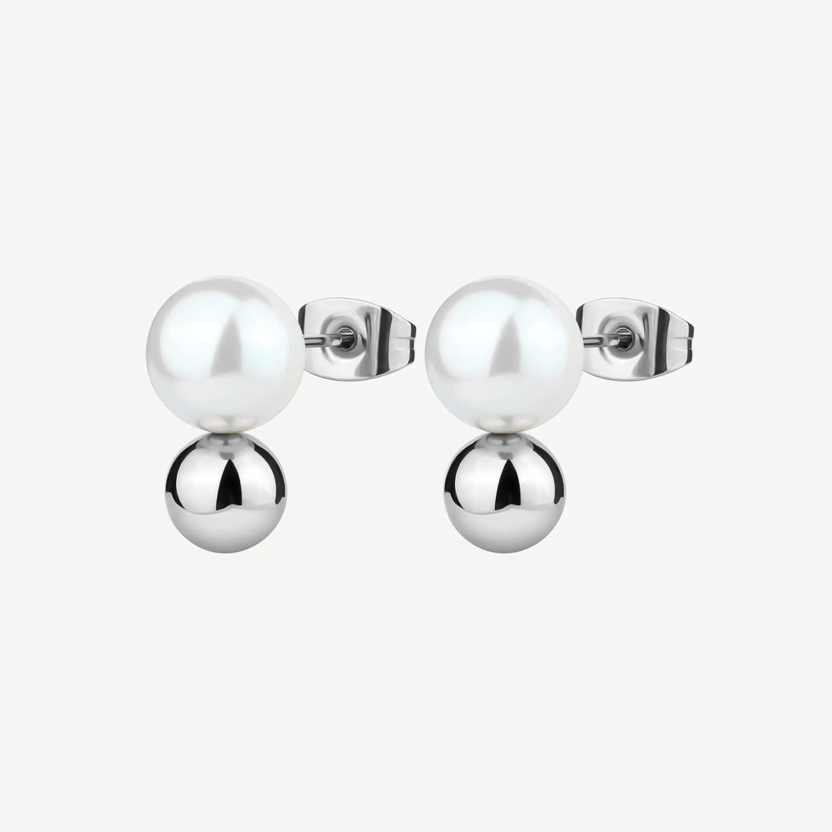Orecchini Brosway Perfect Perla + Sfera In Acciaio