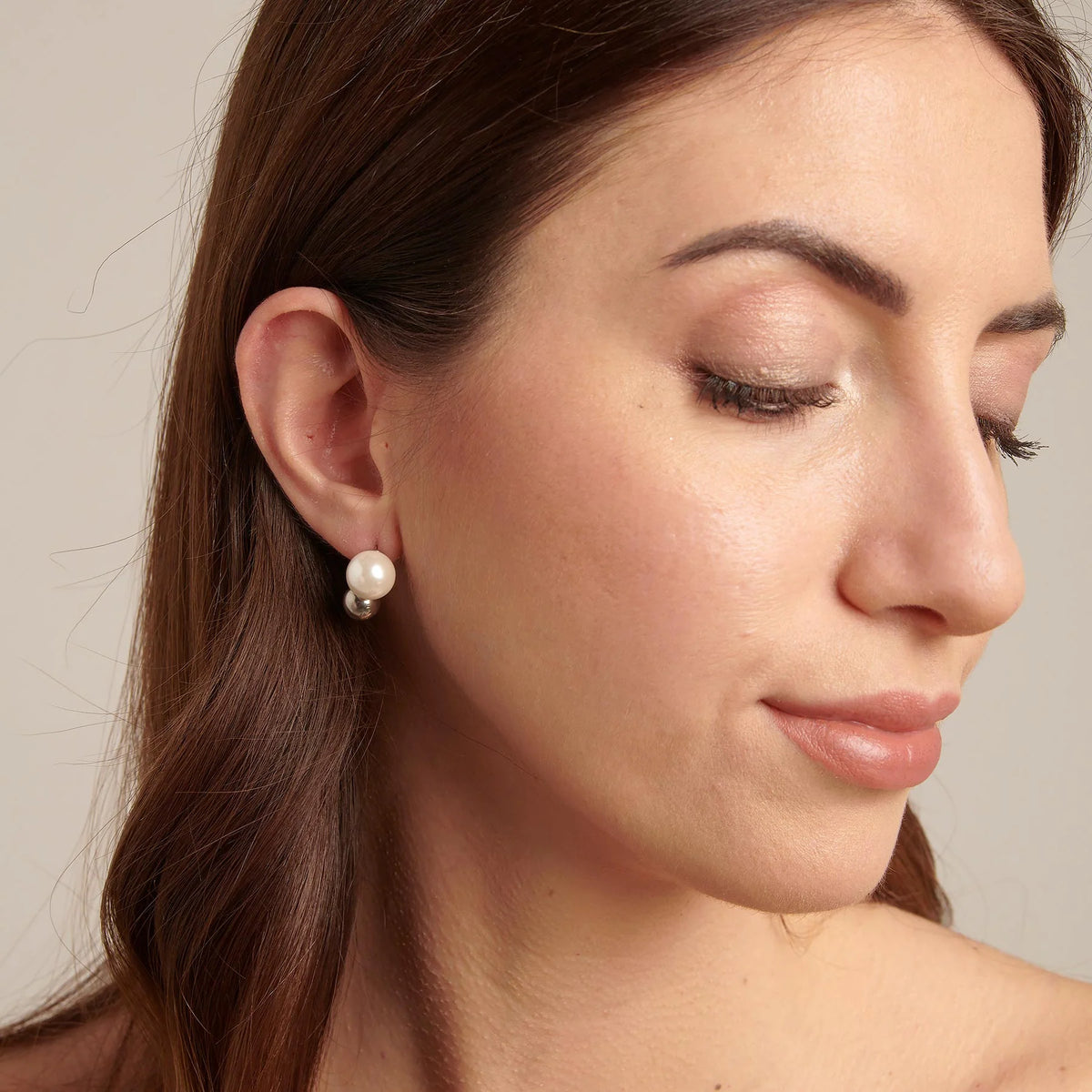 Orecchini Brosway Perfect Perla + Sfera In Acciaio