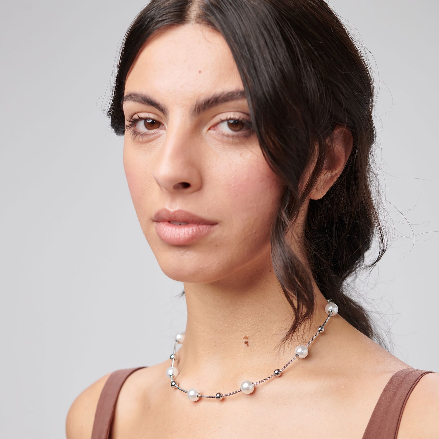 Collana Girocollo Brosway Perfect Acciaio Con Sfere e Perle