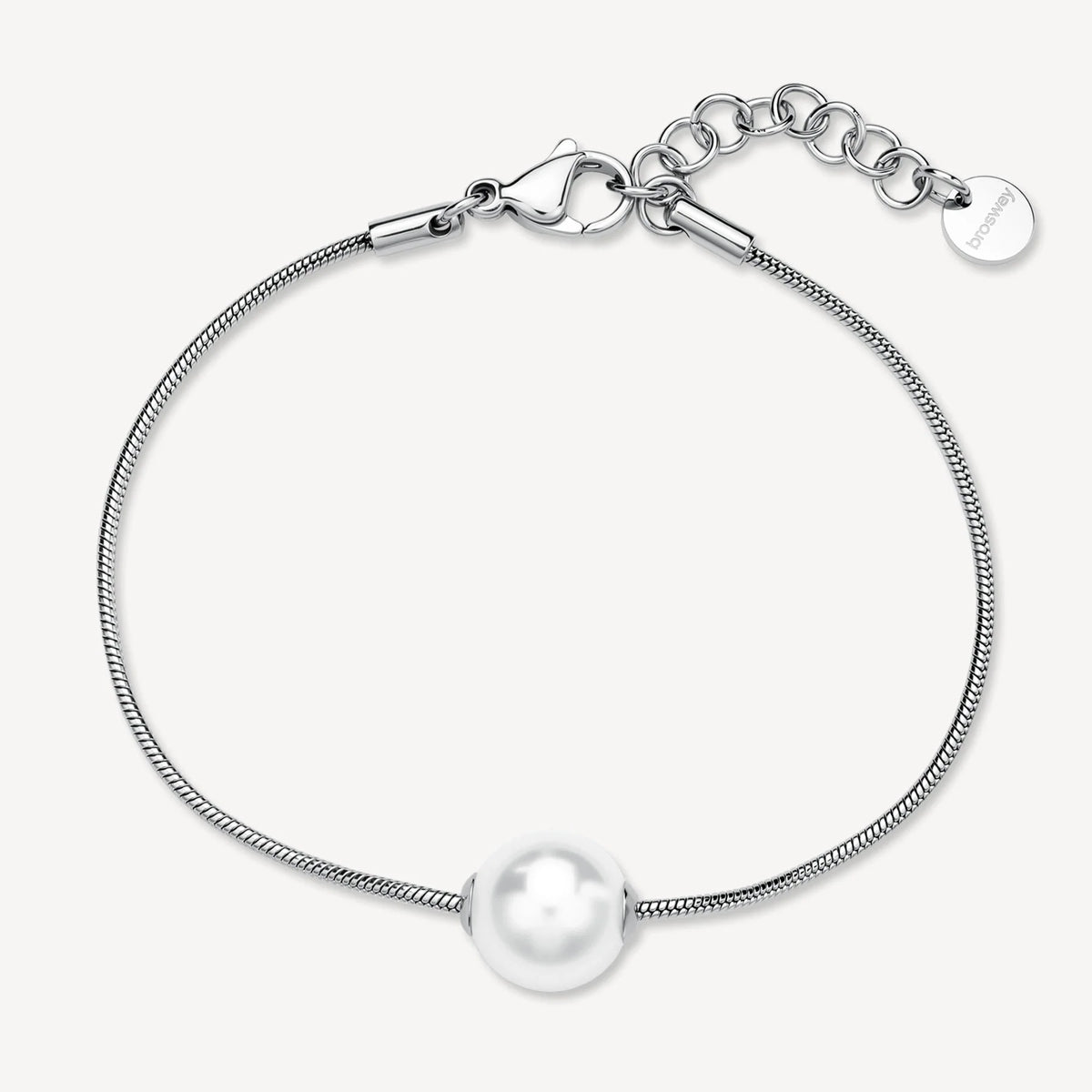 Bracciale Brosway Perfect Coda Di Topo Acciaio Con Perla