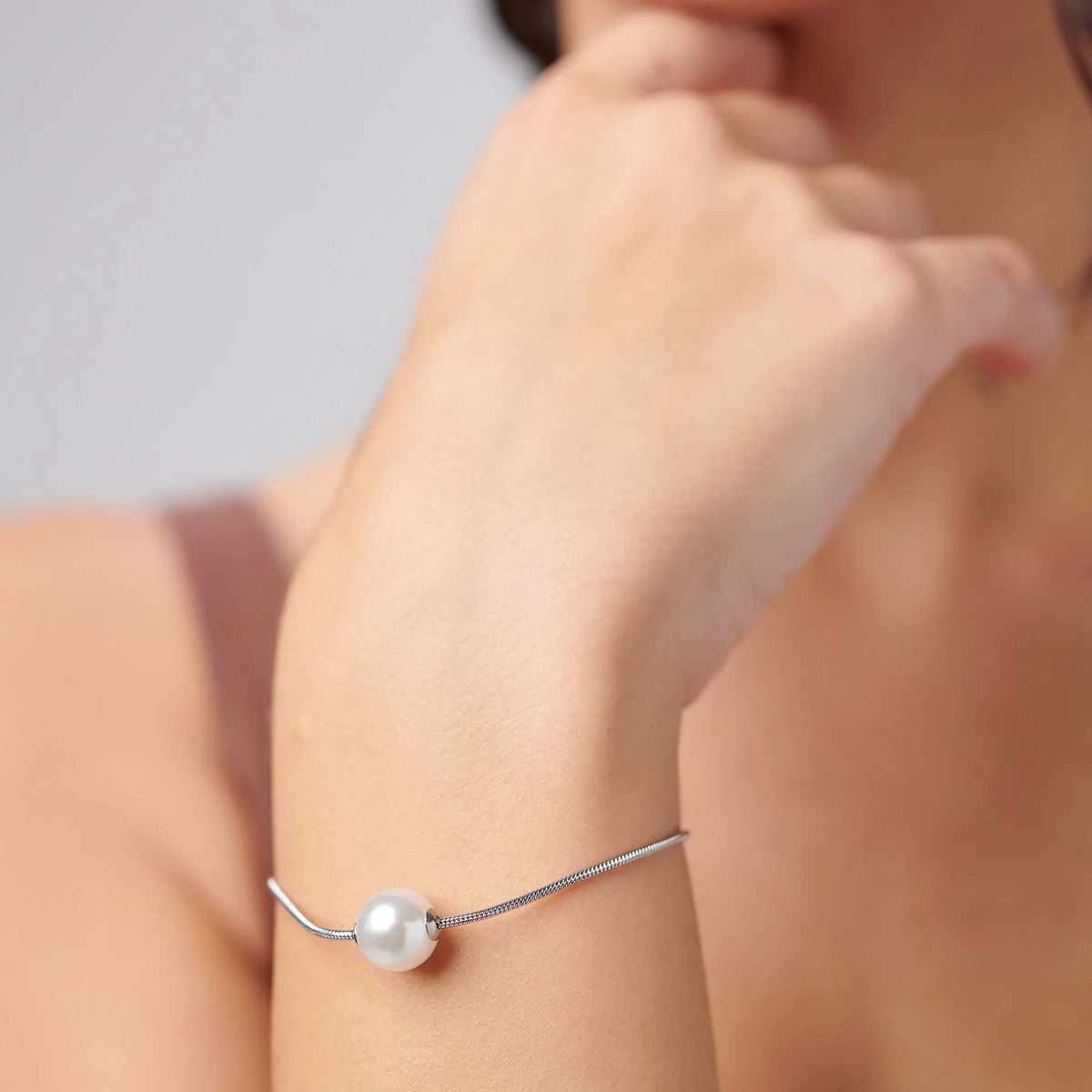 Bracciale Brosway Perfect Coda Di Topo Acciaio Con Perla