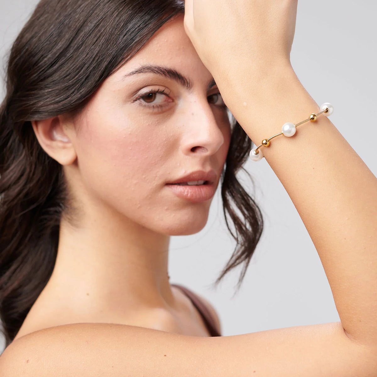 Bracciale Brosway Perfect Coda Di Topo Pvd Oro Con Sfere E Perle