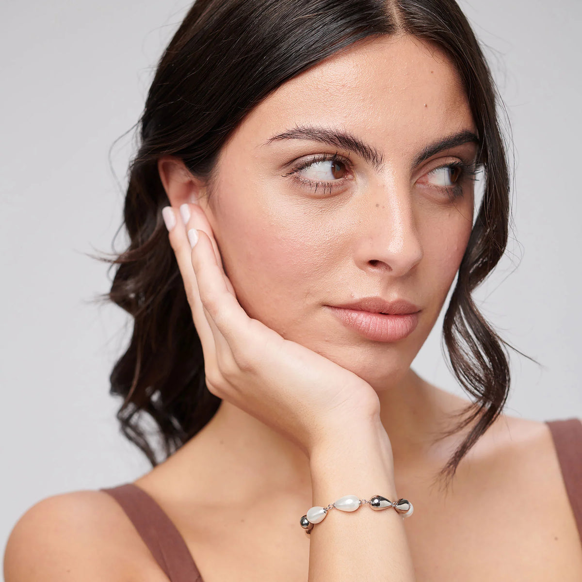 Bracciale Brosway Perfect Con Elementi Acciaio E Perle A Forma Di Goccia