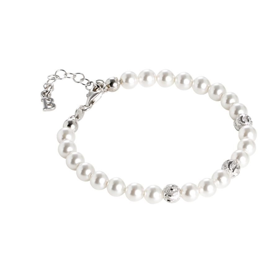 Bracciale Boccadamo Perle Argento e 3 Sfere Diamantate