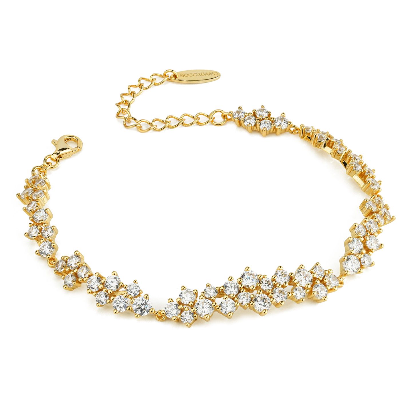 Bracciale Semirigido Boccadamo Sophie Argento Dorato con Zirconi