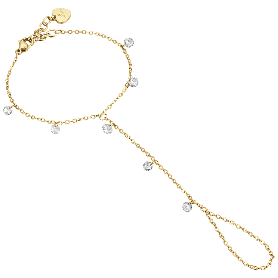 Baciamano Luca Barra Pvd Oro Con Charms Cristalli